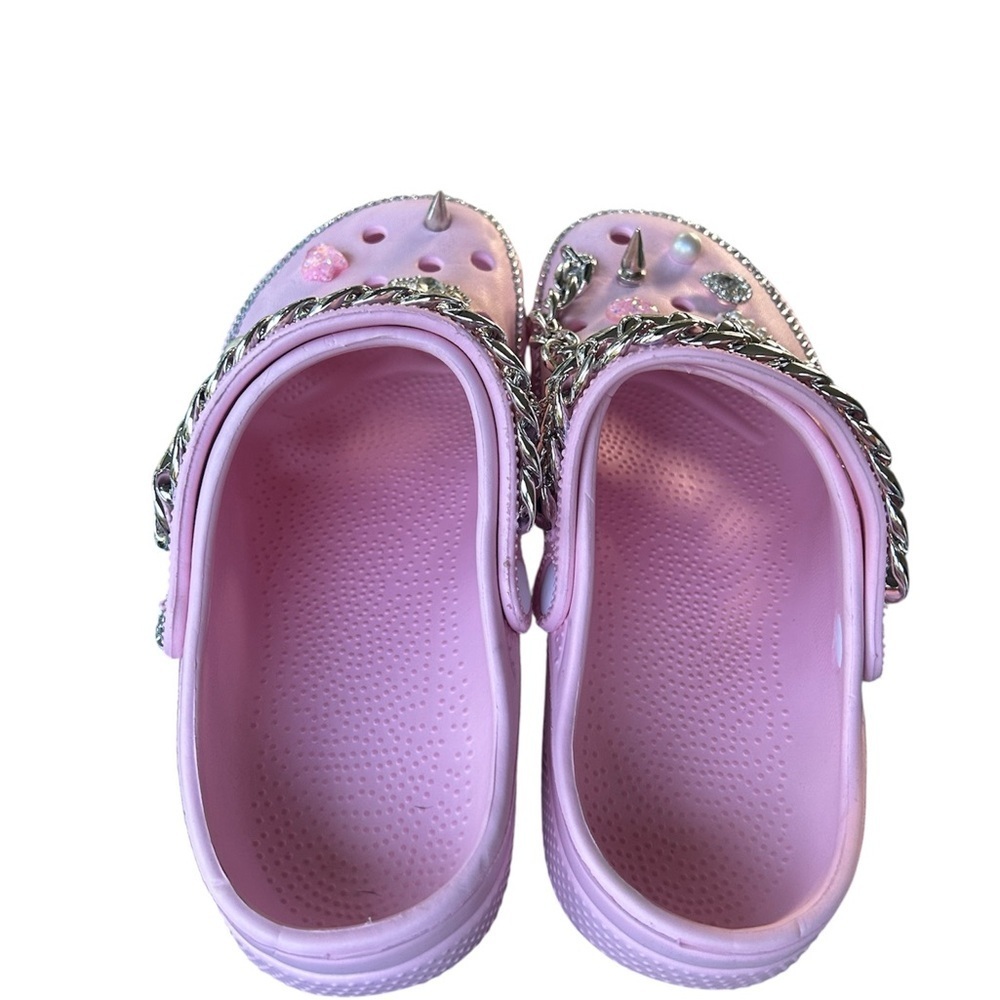 Custom Pink Embellished Clogs - Picture 6 of 8